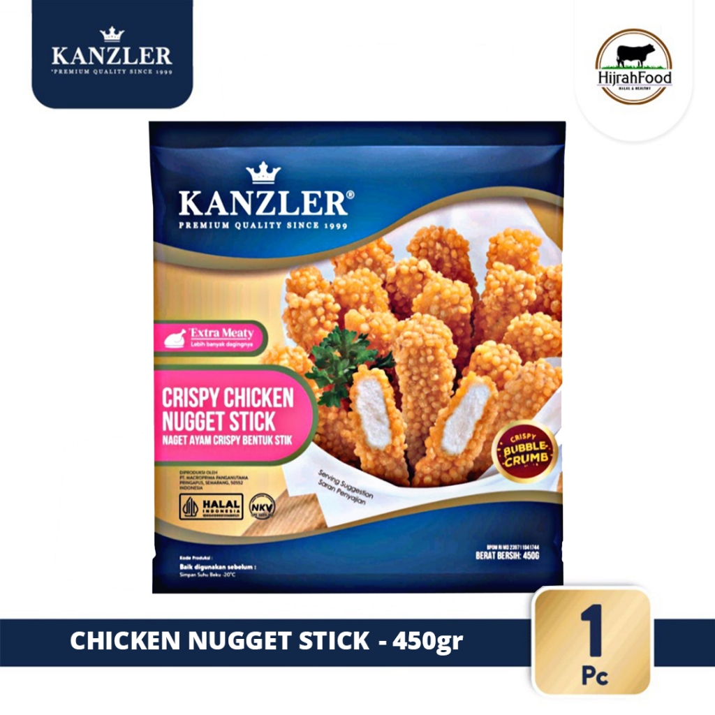 

Kanzler Crispy Chicken Nugget Stick Bubble Crumb Naget Ayam Bentuk Stik 450gr