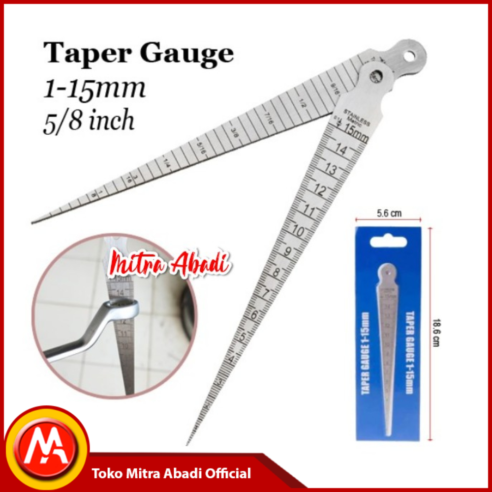 

Taper Gauge 1-15 mm Alat Ukur Diameter Lubang Penggaris Lancip