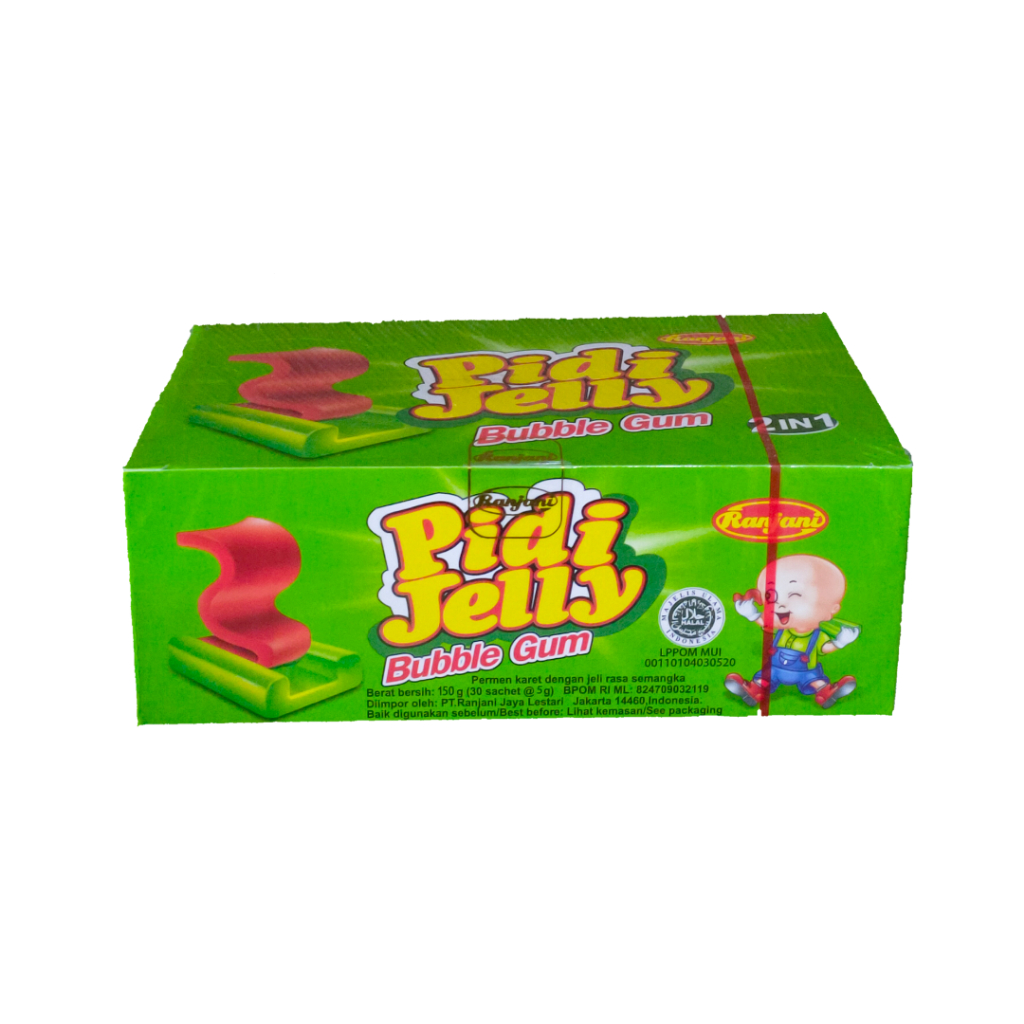 

PIDI JELLY BUBBLE GUM BOX ISI 30 / PERMEN KARET DENGAN JELI RASA SEMANGKA / RANJANI PIDI CHEWING GUM