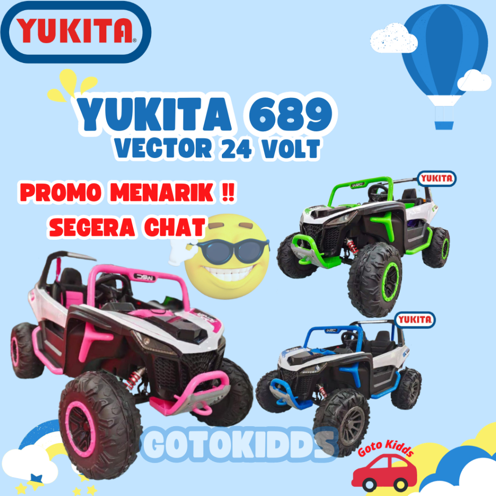 Mainan Anak Mobil Aki VECTOR - YUKITA 689 Maenan Anak 24 V