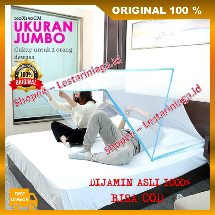 Kelambu Anti Nyamuk Tidur Dengan Tenang Tanpa Gangguan Nyamuk Kelambu Tenda Ukuran Jumbo 160 x 190cm