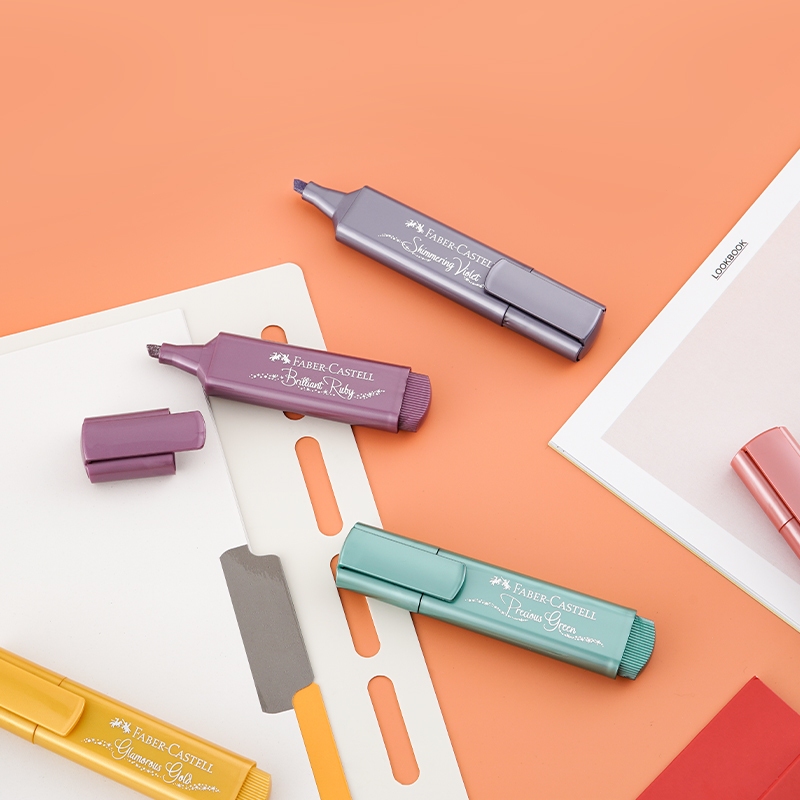 

D3W! 8pcs/box Textliner Faber Castell Highlighter Metalik 8 Warna Textliner 46 Metallic