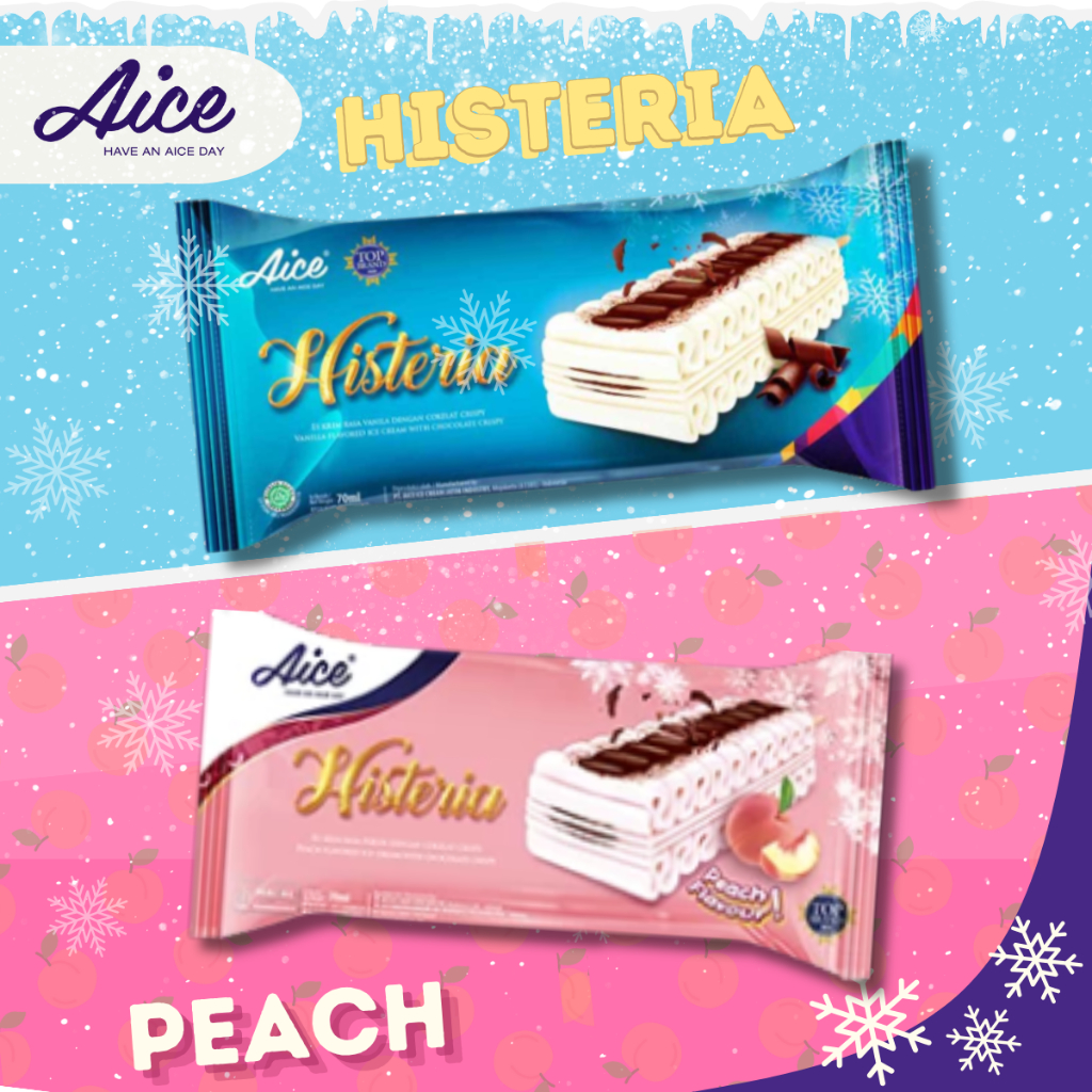 

Aice Histeria Ice Cream 70 ml 1 Pcs Dengan Varian Rasa Chocolate Peach