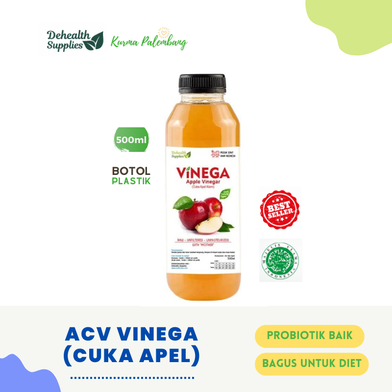 

Dehealth Supplies Apple Cider Vinegar Cuka Apel Vinega 500ml - Botol Plastik