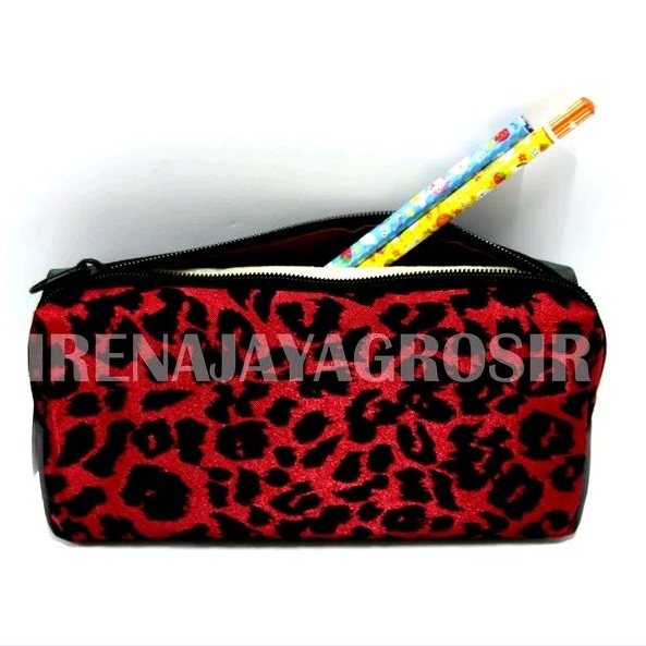 

TEMPAT PENSIL CARINEX / PENCIL CASE dompet kain murah motif macam tutul Carinex-1011