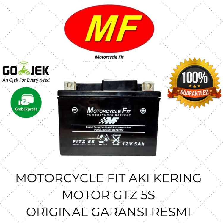 Aki Motor Kering 5Ah BEAT VARIO 110 Mio Scoopy BLADE Motorcycle Fit 5 Ampere 12 Volt GTZ-5S / Aki Mo