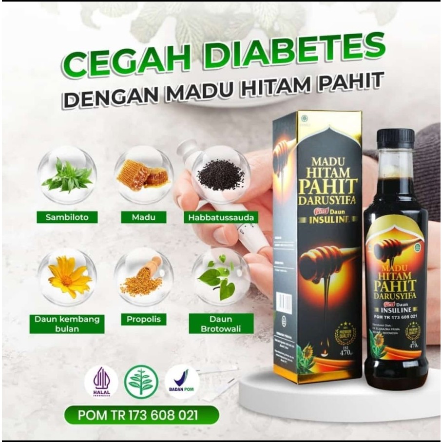 Madu HITAM PAHIT DARUSYIFA plus daun insuline insulin madu multi manfaat
