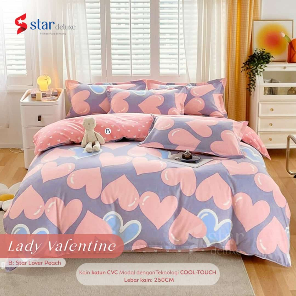 BAHAN sprei STAR meteran motif LADY VALENTINE