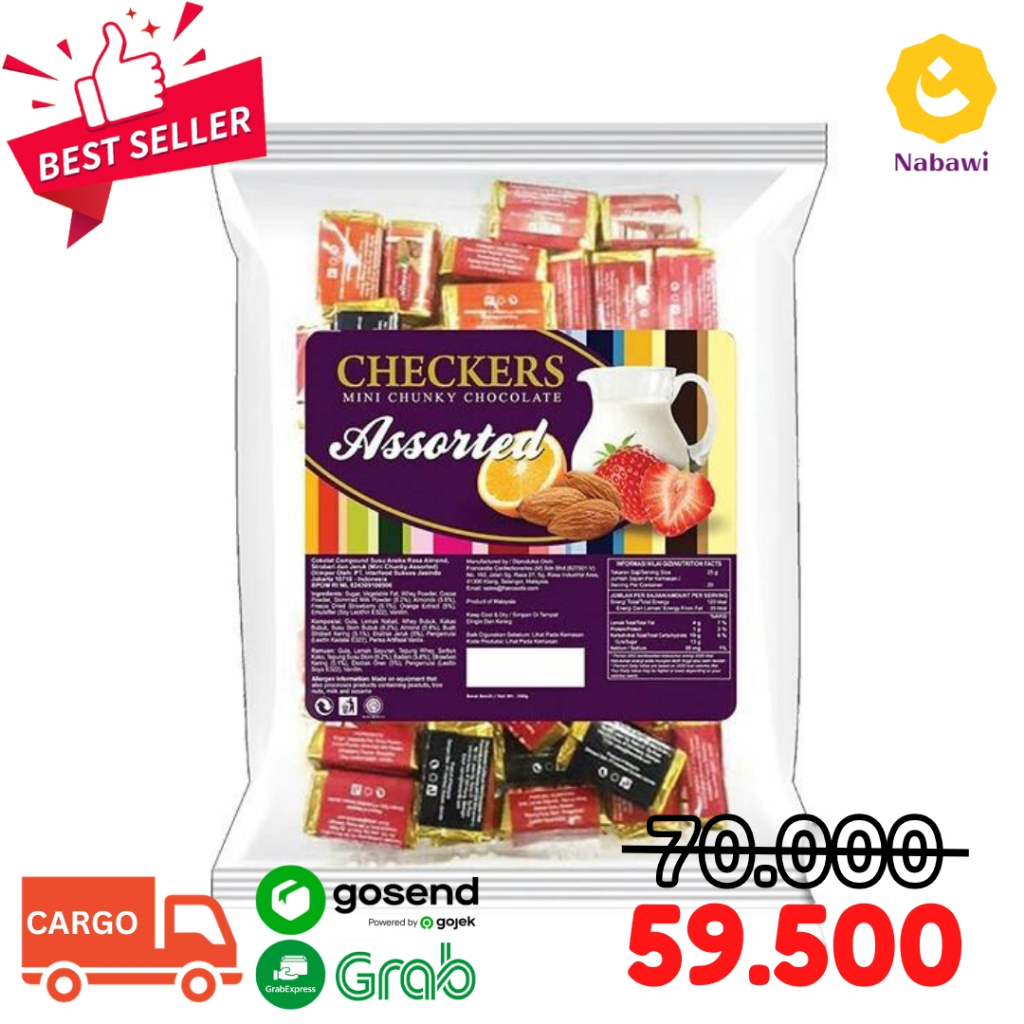 

Chocolate Checkers Mini Chunky 300 Gram Oleh Oleh Coklat Malaysia