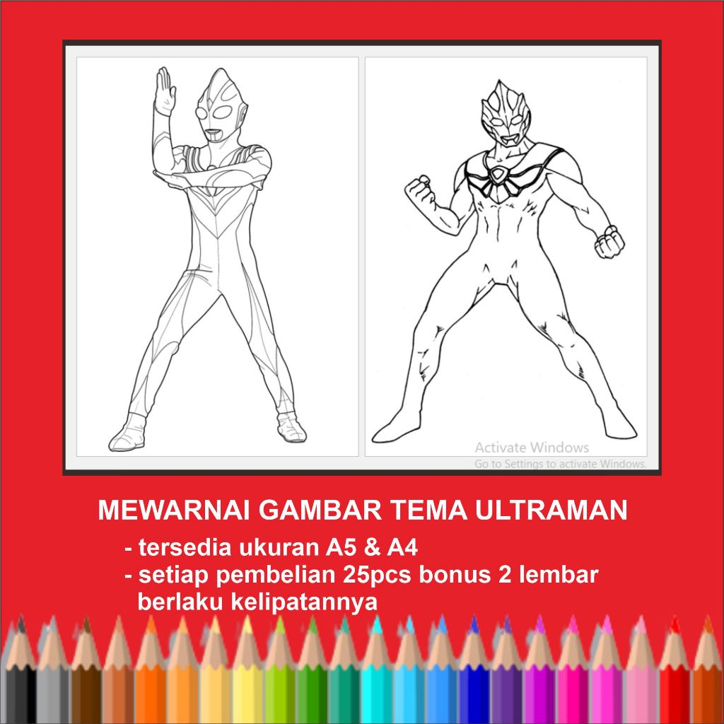 Kertas Mewarnai Gambar Ultraman