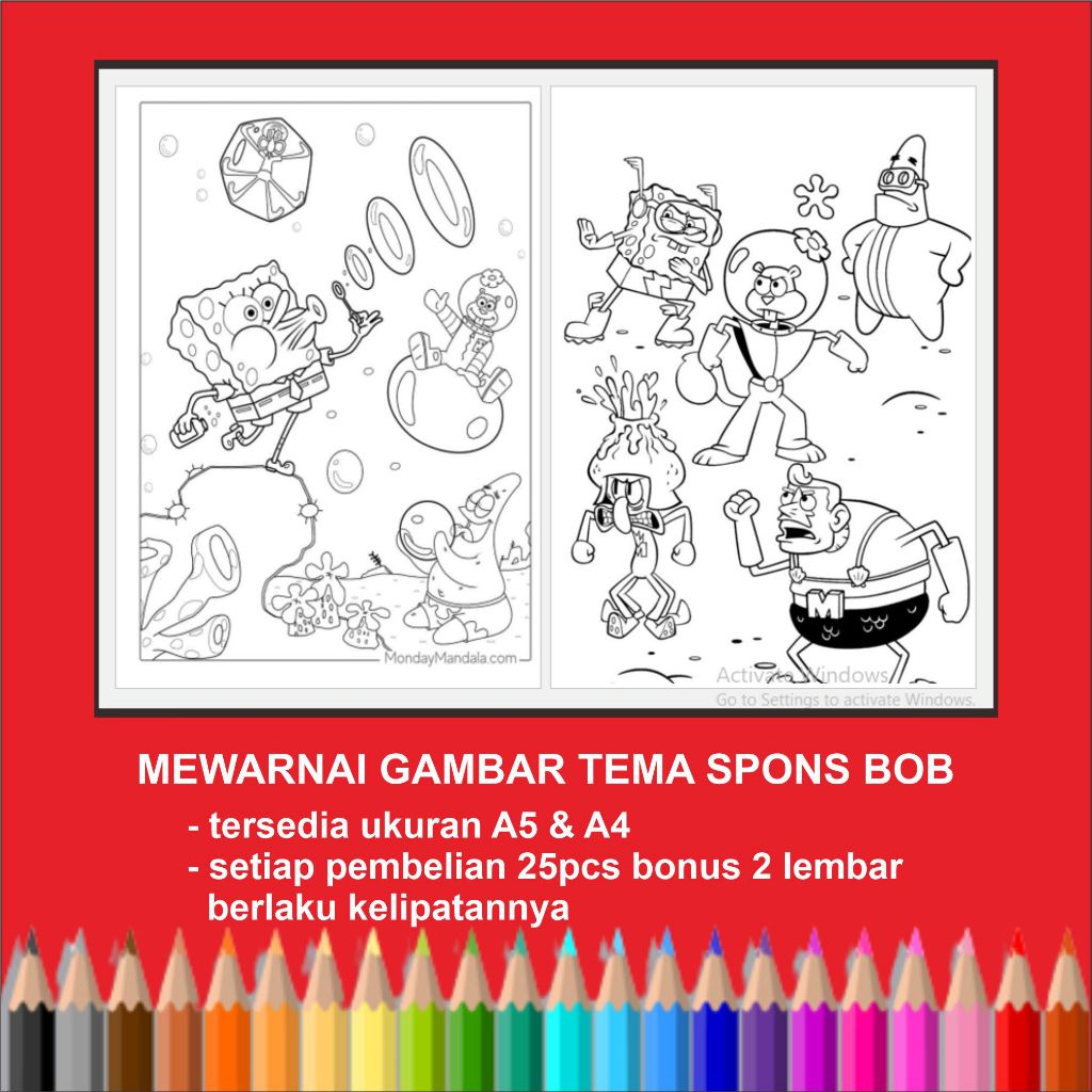 

Kertas Mewarnai Gambar Spons Bob Square Pants