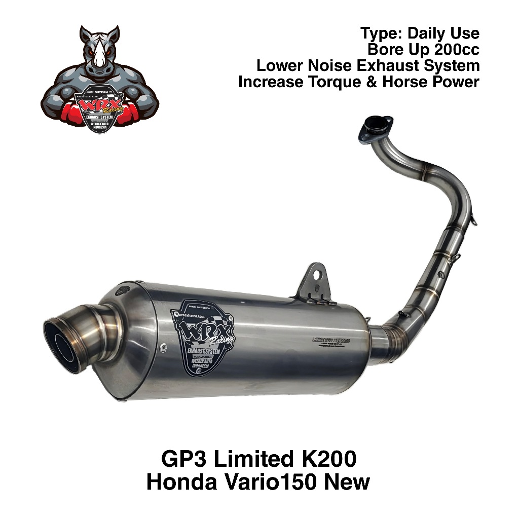 Knalpot WRX GP3 Limited K200 Vario150 New
