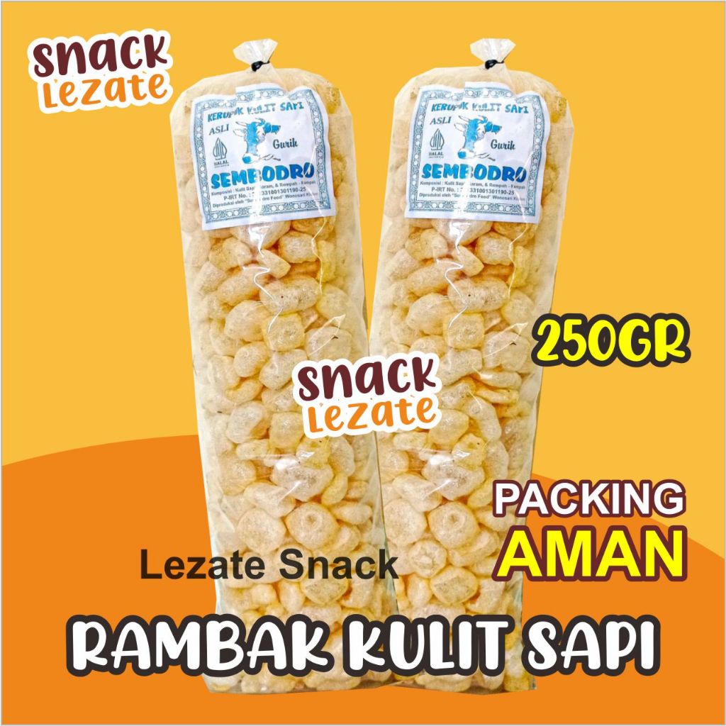 

Rambak Kulit Sapi Asli 250gr Matang Khas Solo Murah Renyah / Krupuk Kulit Sapi 1 Bal Mateng Krecek Rambak Sapi Sayur