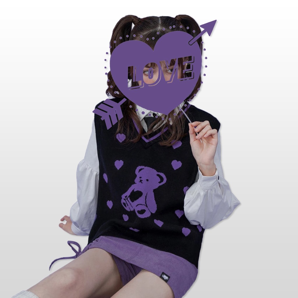 pojokfashion#knit rajut wanita bear terbaru#vest rajut wanita#vest komputer#knit love