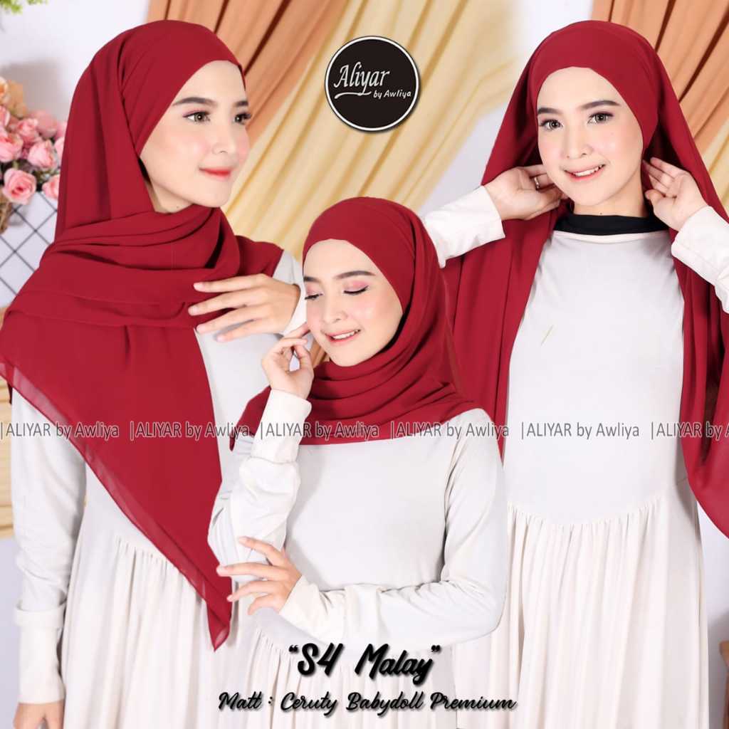 HIJAB SEGI EMPAT MALAY/ ORI AISYAH HIJAB BY AWLIYA/ TERBARU