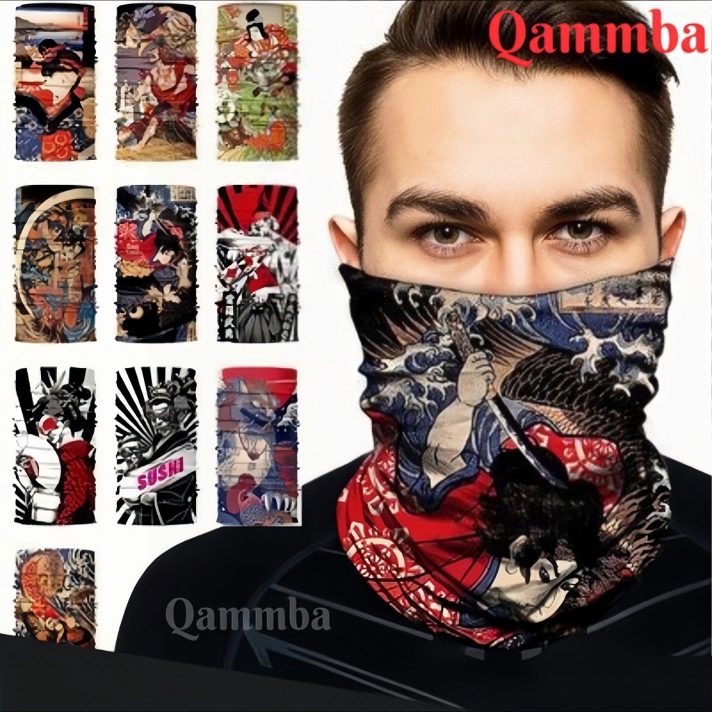 Buff Bandana Seamless Multifungsi Keren Mix Motif, Army, Hitam Polos Dan Rahang Tengkorak / Masker K