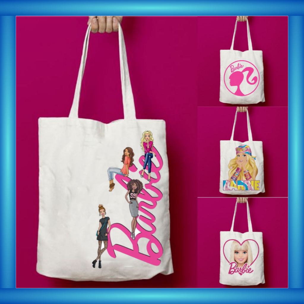 Totebag Tote Bag Wanita Kanvas Barbie Lucu Tas Goodie Bag Ulang Tahun Anak Cewek Cute - Amelta
