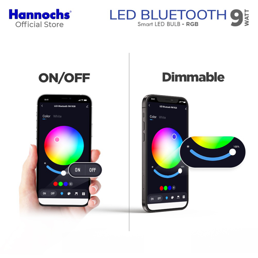 Hannochs Smart LED Bulb Bluetooth 9W RGB - 16 Juta Warna  lampu bohlam led / bohlam led / bohlam lam