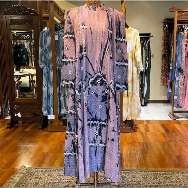 Umbrella Dress by Dian Pelangi TERBARU Busana Muslim Gaun Pesta Batik Wanita Cantik Casual Formal