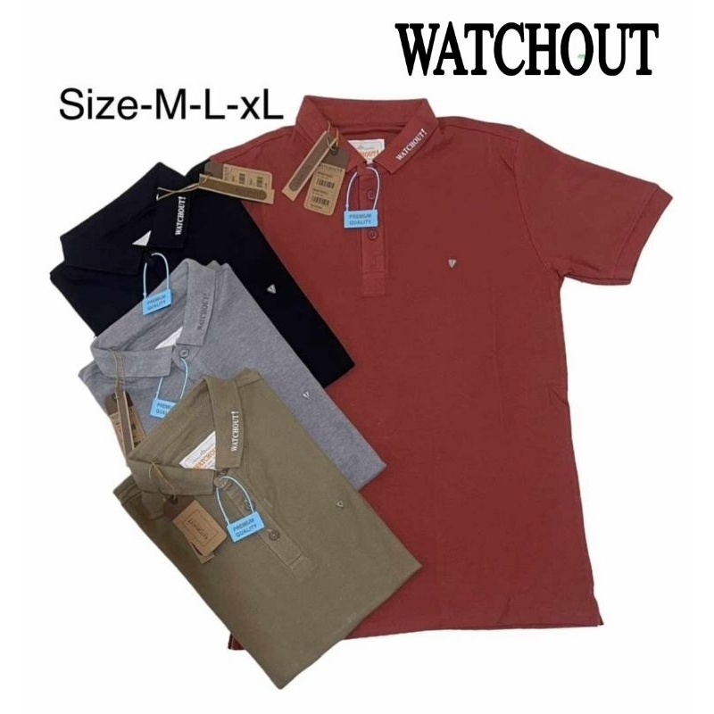 Kaos kerah polo shirt WATCHOUT CASUAL pria branded original