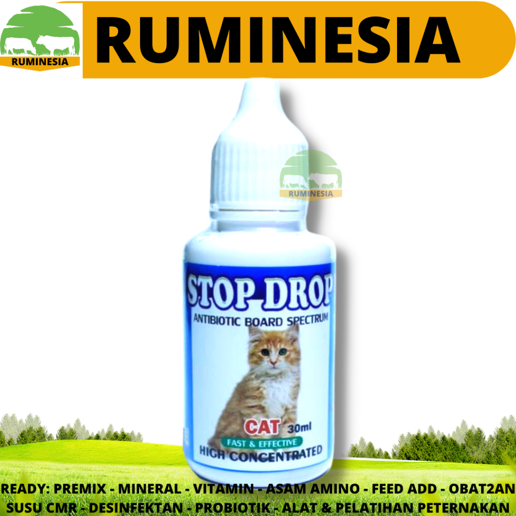 Stop Drop Untuk Kucing 30 ml - Antibiotik Untuk Kucing - Untuk Kucing Sakit Apapun - Obat Kucing Inf