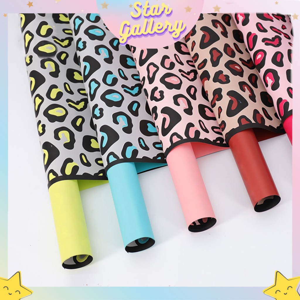 

Kertas Buket Bunga Cellophane Flower Wrapping Paper Motif Leopard Kertas Bucket Bunga KB6100