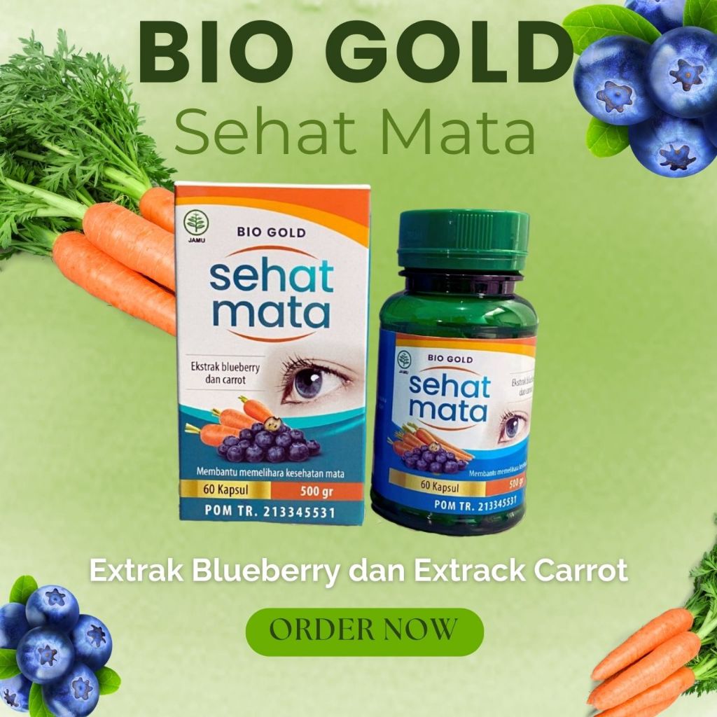 Bio Gold Sehat Mata Original - Bio Gold Sehat Mata Ekstrak Blueberry Dan Wortel - Mengatasi Mata Min
