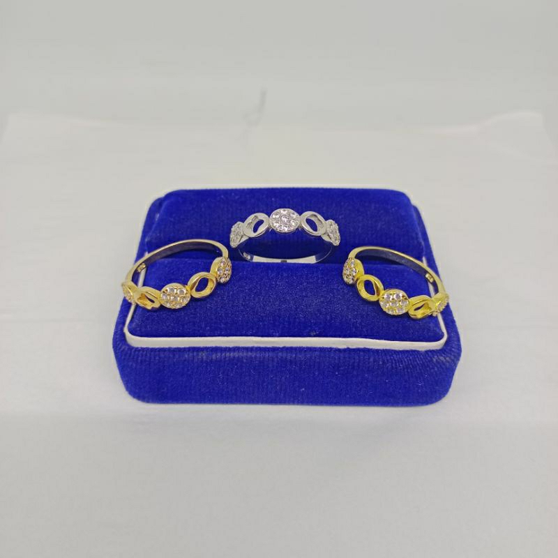 CINCIN PERAK 925 ASLI LAPIS EMAS/CINCIN BUNGA BULAT/CINCIN ASLI SILVER/PERHIASAN CINCIN SILVER LAPIS