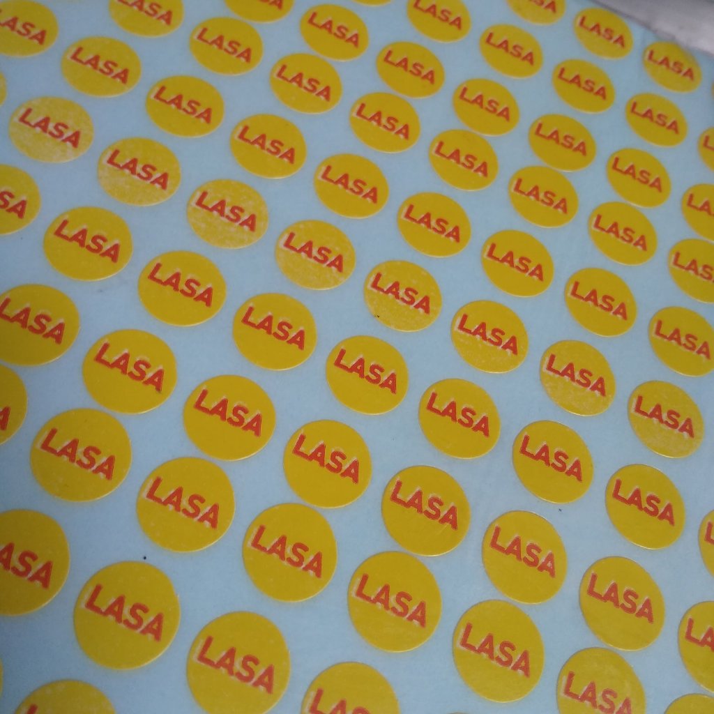 Stiker Peringatan Label Untuk Obat Diameter 1cm | Stiker Lasa Kuning | Stiker High Alert | Stiker Ob