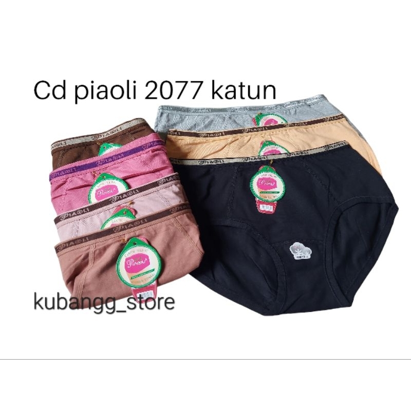 (3pcs) CELANA DALAM WANITA PIAOLI 2077 KATUN TEBAL/ CD WANITA KATUN