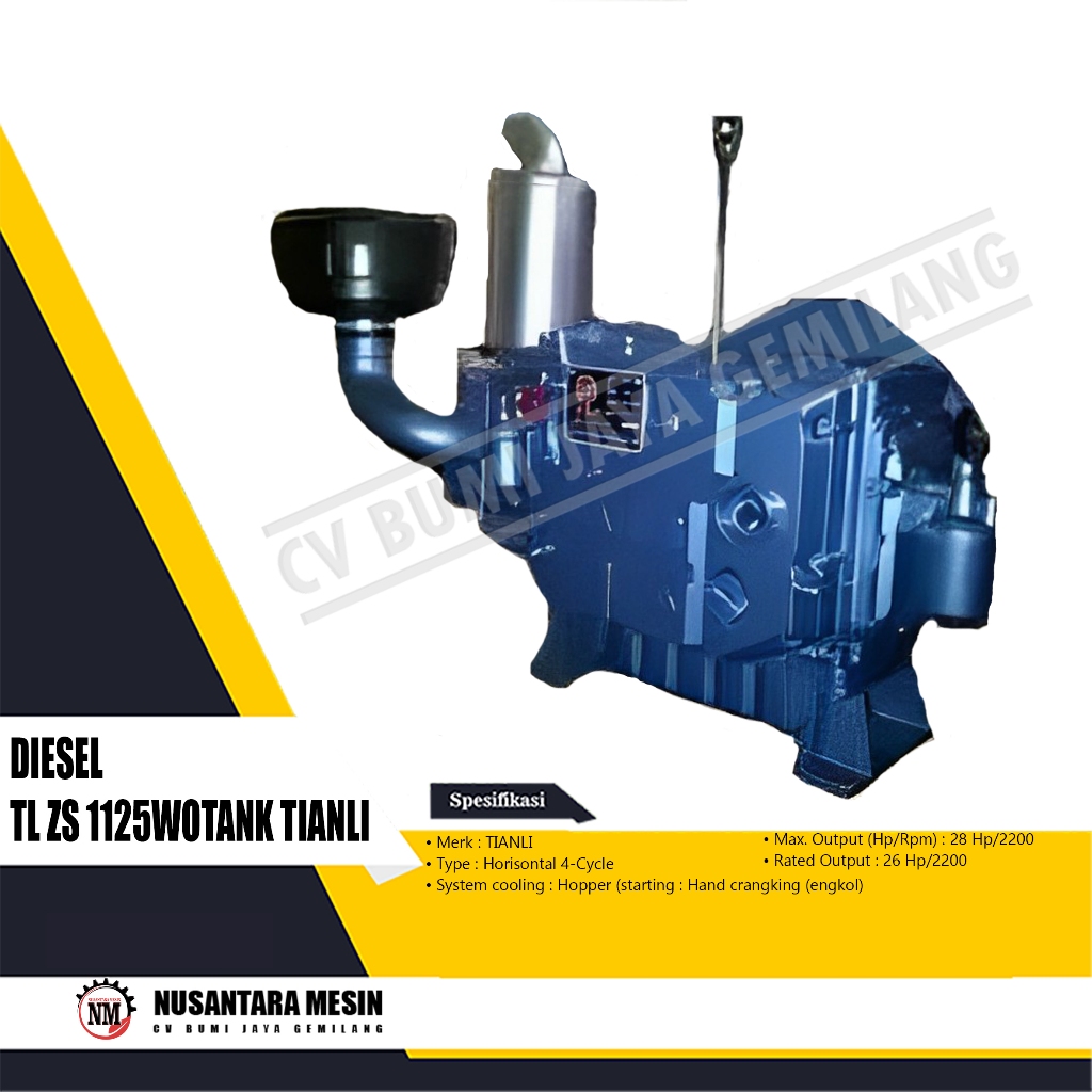 MESIN PENGGERAK SERBAGUNA / DIESEL TL ZS 1125 WO TANK TIANLI