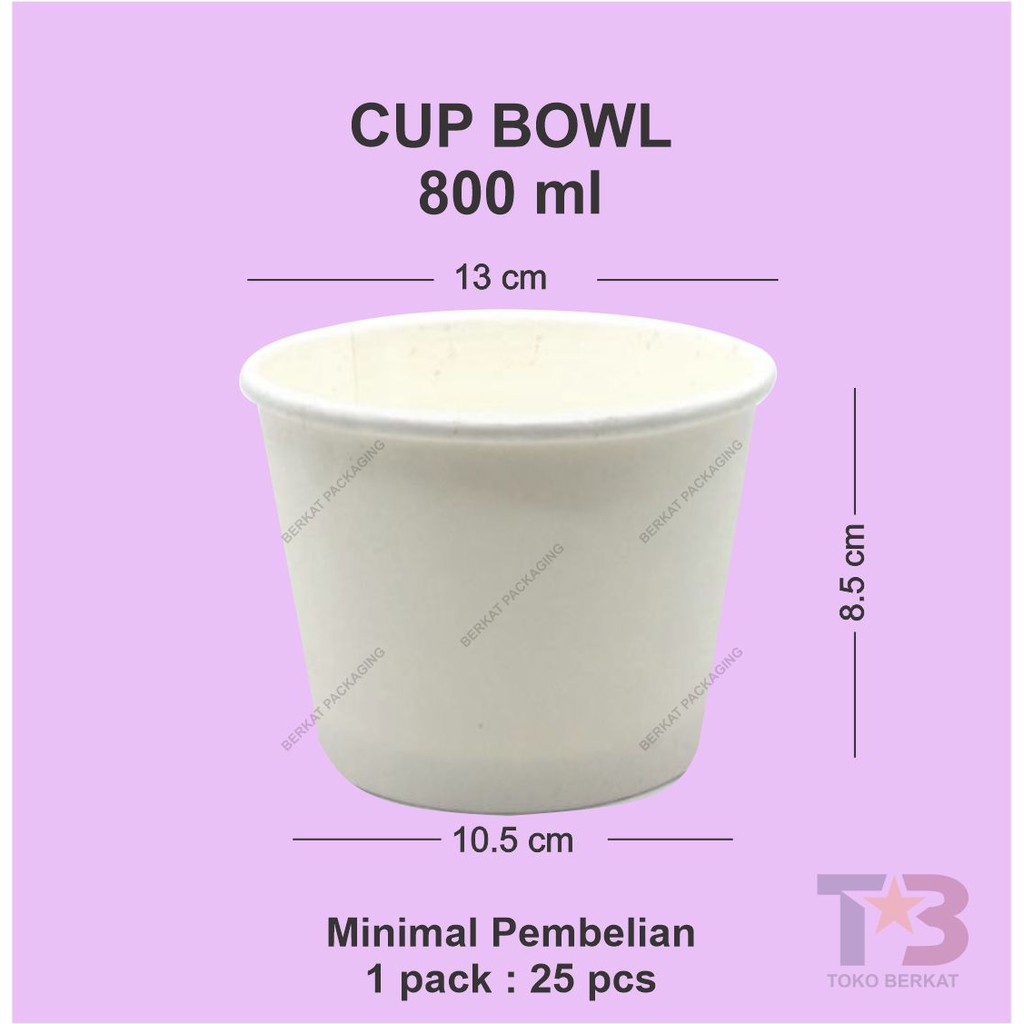 Cup Bowl  800ml 27oz STARPACK TANPA TUTUP / Paper Bowl 800ml 27oz / Mangkuk Kertas / Soup Cup / Rice