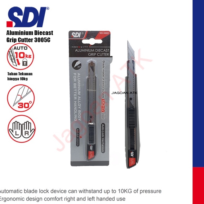 

Alumunium Diecast Grip Cutter SDI 35C 9mm Blade 3 Derajat hjc