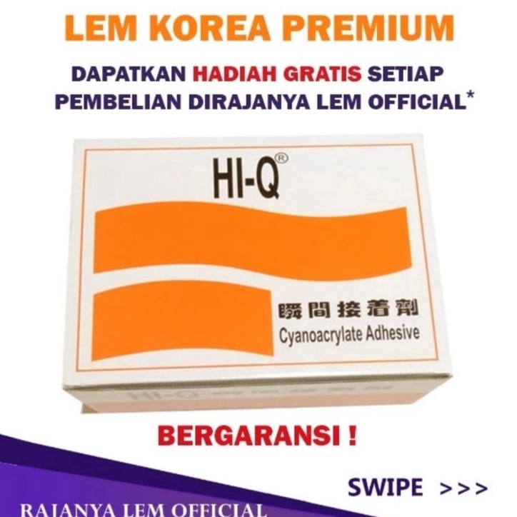 

Lem korea Hi q TANPA DUS SATUAN lem korea serbaguna Hiq lem tetes lem setan hi q dni