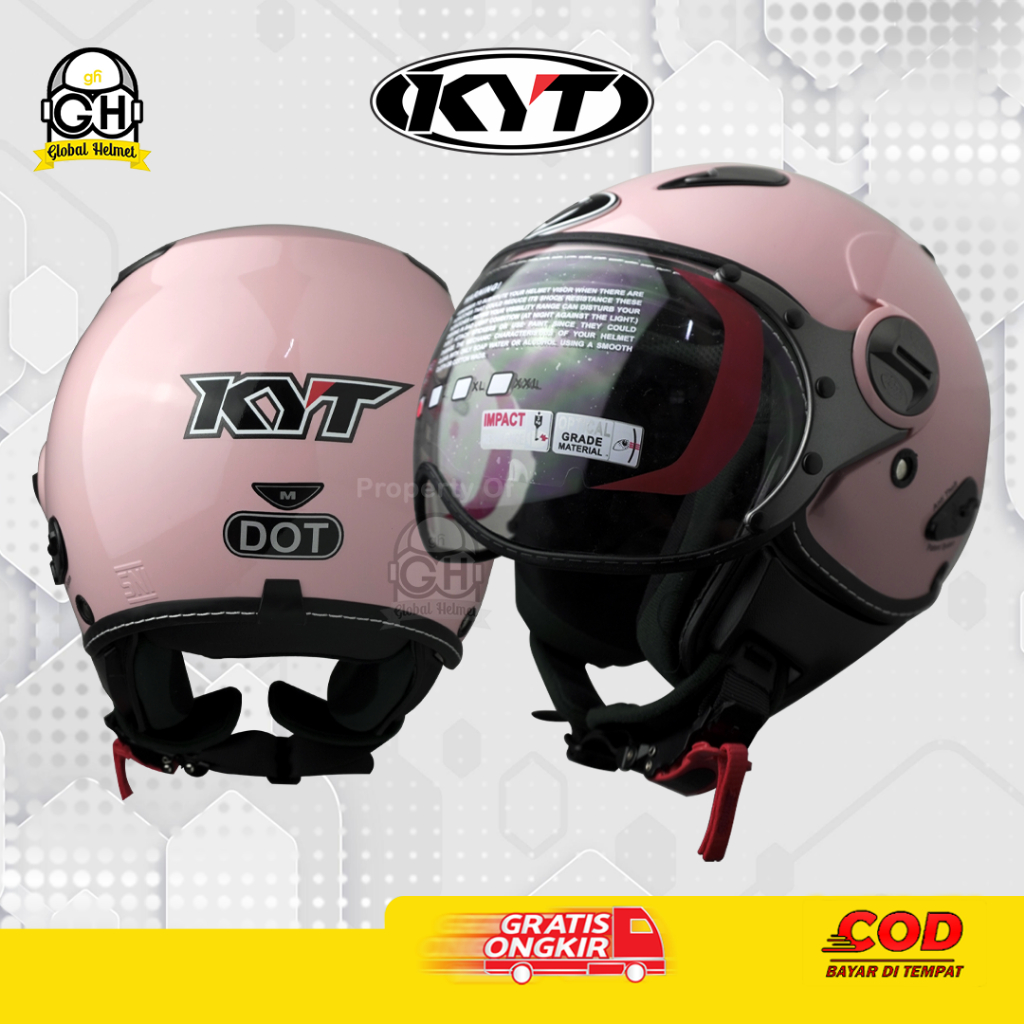 HELM KYT ELSICO SOLID LIGHT PEACH KYT HELM ELSICO POLOS LIGHT PEACH HALF FACE