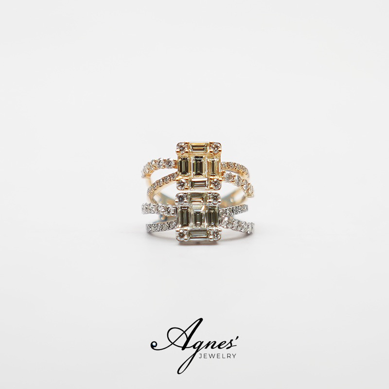Agnes'Jewelry Cincin Berlian Baguette