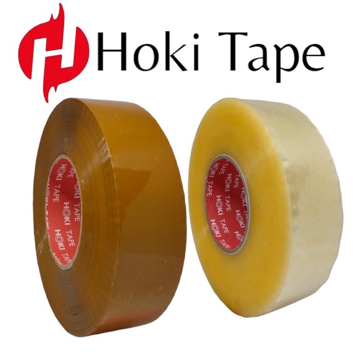 

Lakban bening coklat jumbo hoki tape 45mm 5yard full31 sqy