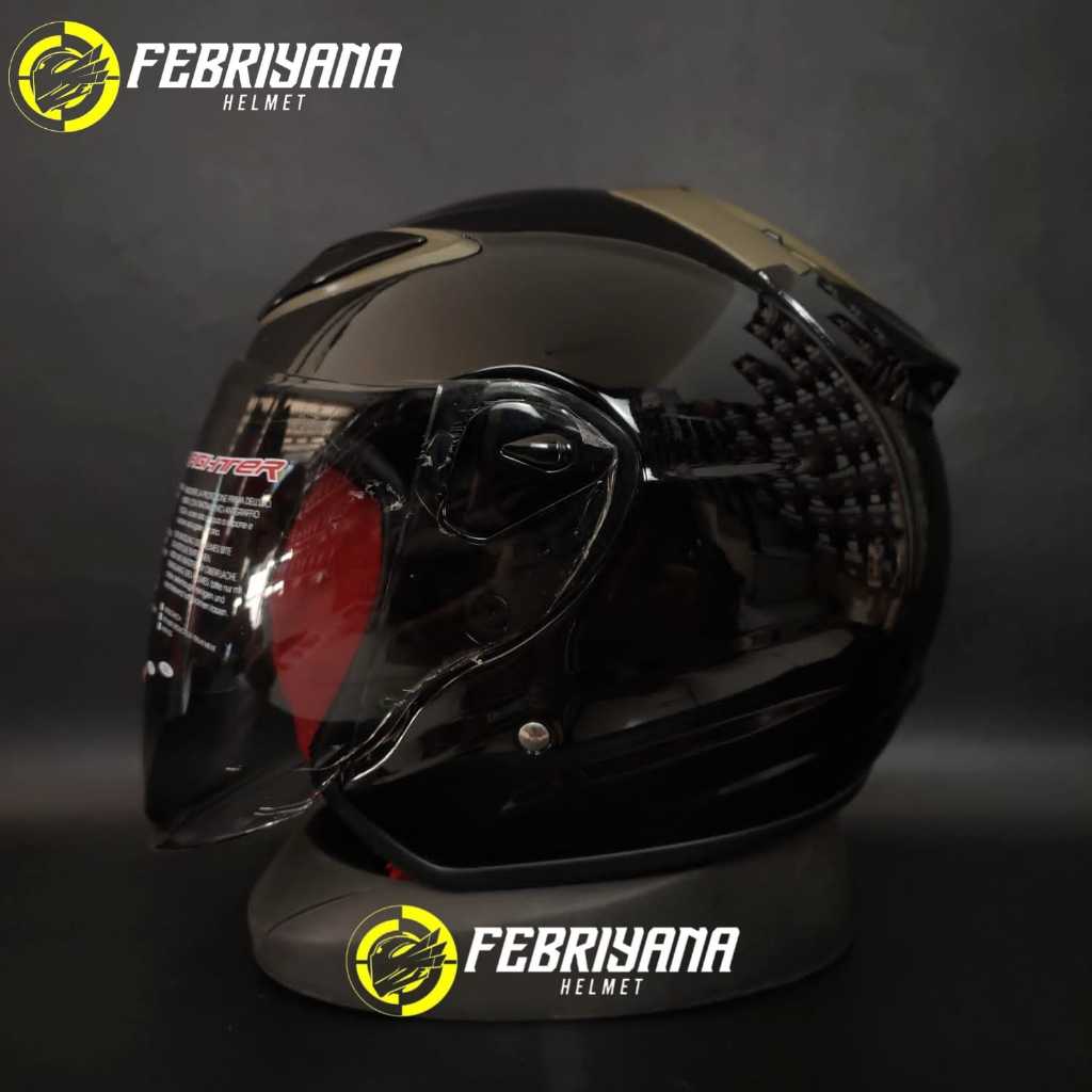 HELM NHK R6 SOLID BLACK GLOSSY HALFFACE NHK R6