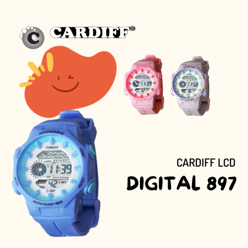 Jam Tangan Anti Air CARDIFF LCD C 897