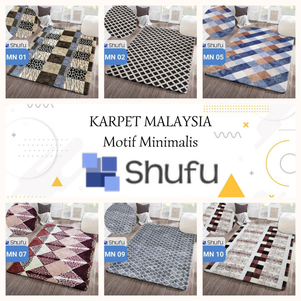Karpet malaysia |  Ukuran 95 cm x 140 cm | Motif Minimalis | Karpet Lantai | Karpet bulu | karpet bu