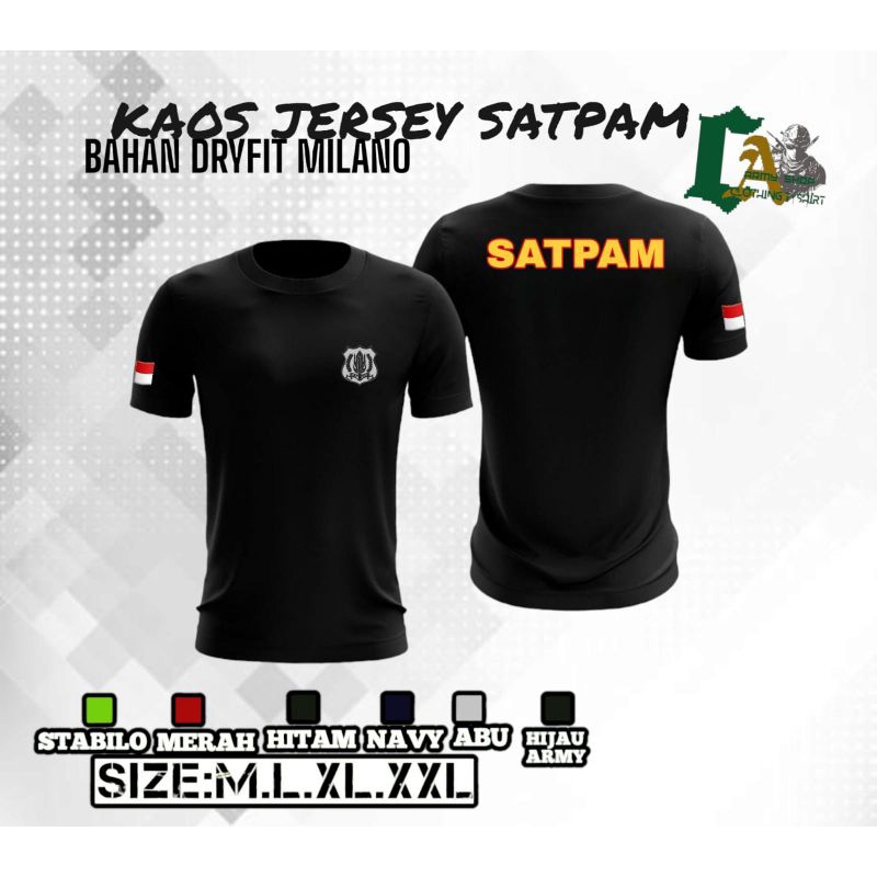Kaos SATPAM / Kaos Jersey SATPAM Terbaru / Bahan Dryfit Milano