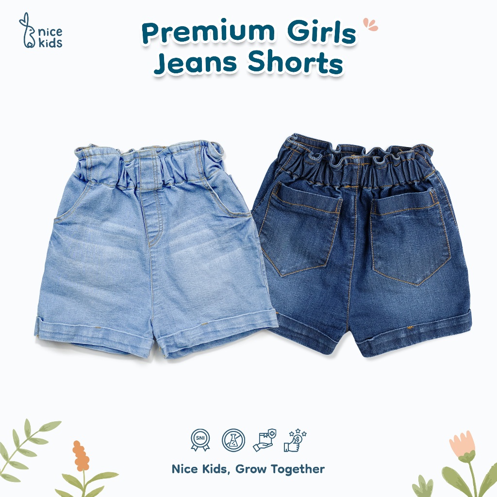 Nice Kids - Premium Girls Jeans Short Baby Celana Pendek Anak Perempuan 1-6 Tahun Bawahan Anak Perempuan Denim