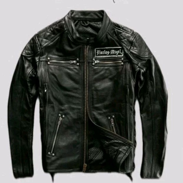 JAKET HARLEY DAVIDSON JAKET KULIT SAPI ASLI SERANGKEN BRAZIL JAKET MOTOR FASHION PRIA MENS LEATHER C