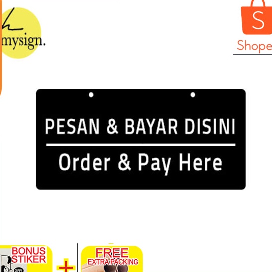 

Signage Pesan Bayar Disini Order Pay Here Akrilik Sign Board Keren sqy