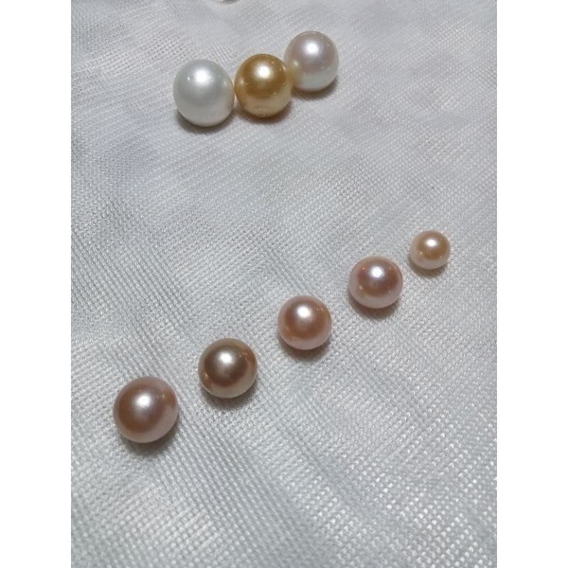 butiran mutiara laut pink natural grade AA