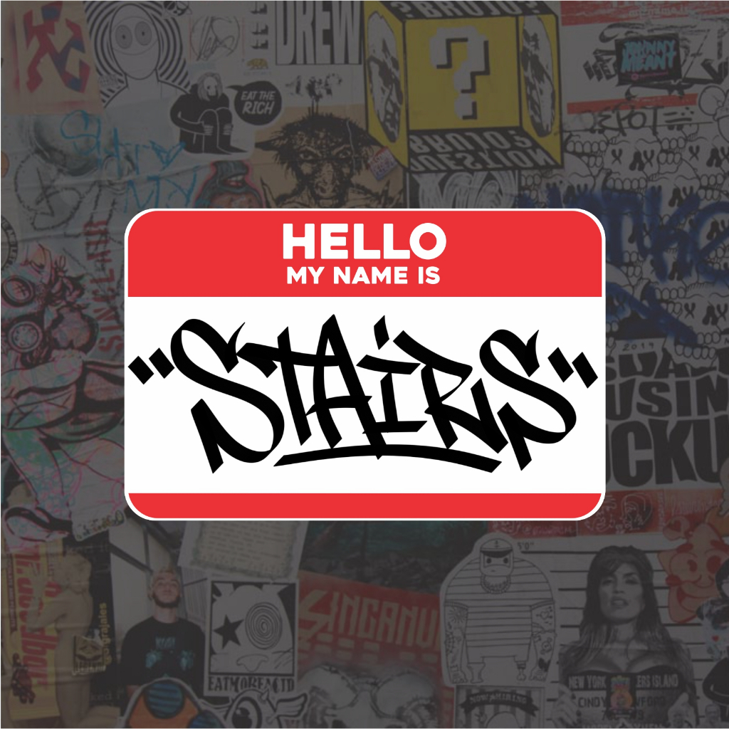 

Custom Sticker Graffiti Hello My Name Is Tagging Nama Sendiri by Wipstairs