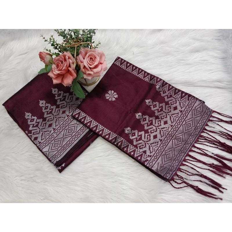 Songket silungkang manggis silver