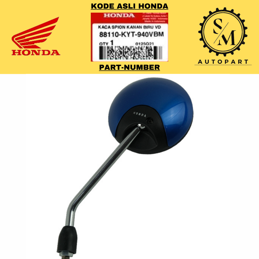 Kaca Spion Kiri Scoopy Fi Biru 2012 - 2014 88110-KYT-940VBM