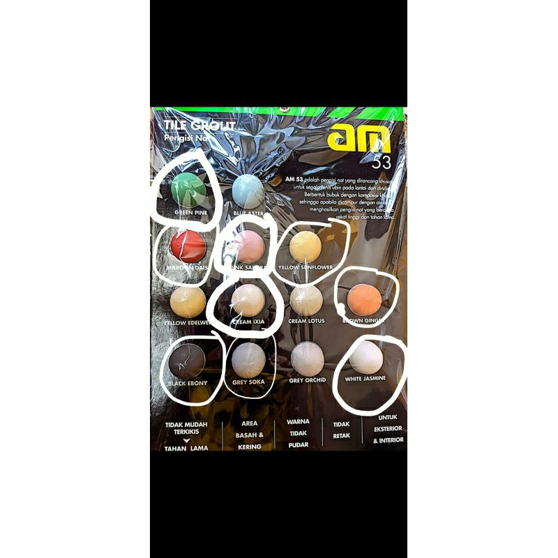 am 53 / semen nat keramik / tile grout / oker keramik