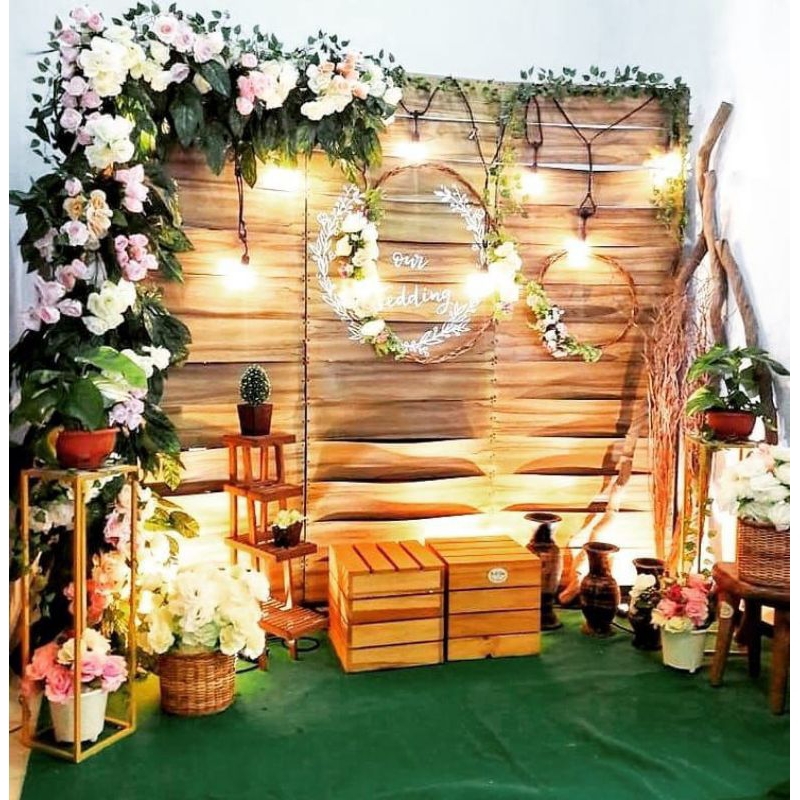 Backdrop kayu / dekor lamaran kayu / dekor acara dari kayu